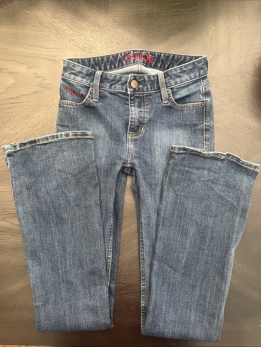 Kimes Ranch Chloe Jeans - Embroidered Waistband and red pocket logo. - Picture 6 of 7